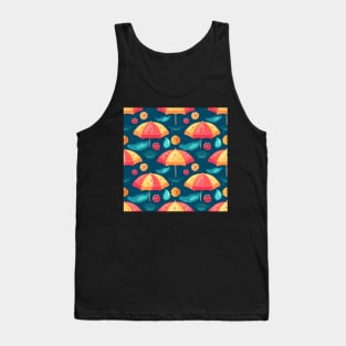 Slice of Summer Umbrella Seamless Pattern Tank Top